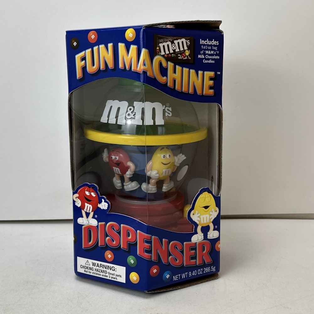 M&M Mars Fun Machine Spinning Candy Dispenser Vintage Red Yellow M&M's New